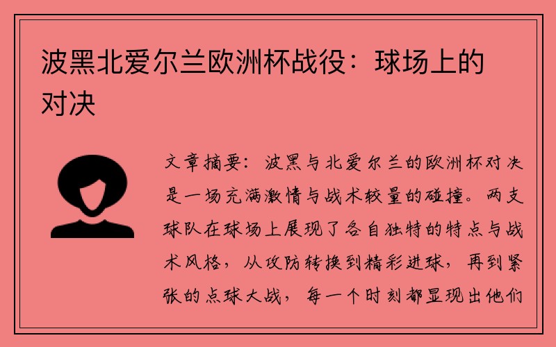 波黑北爱尔兰欧洲杯战役：球场上的对决